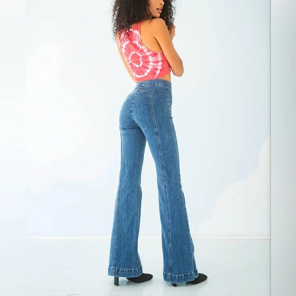 REVICE Blue Flare Jeans - Picture 2 of 13